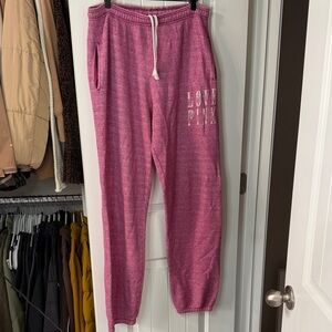 PINK Victoria's Secret Heathered Raspberry Drawstring Joggers